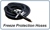 Heated hoses for material freeze protection